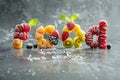 Vibrant Assorted Fruit Gummies with Powdered Sugar Sprinkle Royalty Free Stock Photo