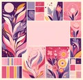 Vibrant Assortment of Abstract Floral Designs and Patterns in Soft Pastel Tones Pink Scrapbooking