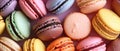 Vibrant Assortment Of Delectable Macarons In Various Hues And Flavors