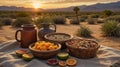 Healthy Desert Breakfast: Sunrise Granola and Fruit Bowl Royalty Free Stock Photo