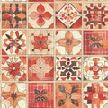 Vibrant Assortment of Retro Floral Ceramic Tiles Pattern