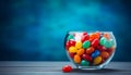 vibrant assortment of round candies in a decorative vase, celebrating national candy day