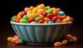 Vibrant assortment of round candies in a decorative vase, celebrating national candy day