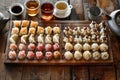 Vibrant assortment of steamed dumplings, traditional in Chinese cuisine