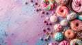 Vibrant Assortment of Sweet Treats on Pastel Background