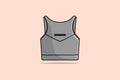 Vibrant Asymmetric Gym Bra For Women And Girls Wear vector illustration. Sports and fashion objects icon concept. Girls underwear