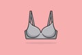 Vibrant Asymmetric Gym Bra For Women And Girls Wear vector illustration. Sports and fashion objects icon concept. Girls underwear