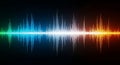 Vibrant Audio Spectrum: Dynamic Waveform Display with Gradient Color Scheme on Black Background Royalty Free Stock Photo