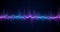 Vibrant Audio Spectrum Visualization with Dynamic Waveforms and Neon Colors Royalty Free Stock Photo