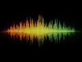 Vibrant Audio Visualization: A Spectrum of Sound Waves Displayed on Black Royalty Free Stock Photo