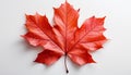 Vibrant autumn colors decorate nature backdrop, a single maple leaf generated by AI Royalty Free Stock Photo
