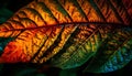 Vibrant autumn fern frond, backlit with sunlight generated by AI Royalty Free Stock Photo