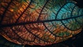 Vibrant autumn leaf pattern, close up of plant cell magnification generated by AI Royalty Free Stock Photo