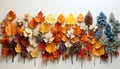 Vibrant autumn leaves create a colorful nature masterpiece generated by AI