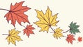 Vibrant autumn maple leaves border, festive fall decor, vector design Generative AI Royalty Free Stock Photo