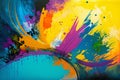 Vibrant Background with Abstract Brushstrokes Painted with a Hard Brush, Generative AI