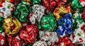 Shiny Crumpled Christmas Foil Wrappers Royalty Free Stock Photo