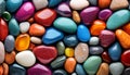 A vibrant background made up of an array of colorful natural stones