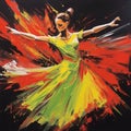 Vibrant Ballerina: Abstract Painting Inspired By Dance