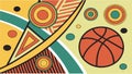 Vibrant basketball on a dynamic, patterned abstract background, vector design Generative AI Royalty Free Stock Photo