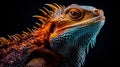 Vibrant Bearded Dragon: A Close-up Of A Colorful Lizard In Vray Tracing Style