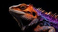 Vibrant Bearded Dragon: Hyperrealistic Ray Tracing Lizard Art