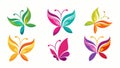 Quartet of Colorful Abstract Butterflies