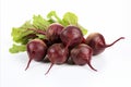 Vibrant beets on white backdrop for eye catching visuals in ads and packaging designs