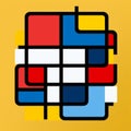 Vibrant Belgian Saison Logo Inspired By Mondrian\'s Cubism