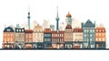 Vibrant Berlin illustration on a clean white background, perfect for travel brochures, city guides, and creative design projects