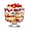 Vibrant Berry Trifle On White Background - Pontormo Style