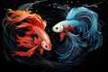 Vibrant Betta Fishes Aquatic Elegance Generative AI