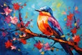 Vibrant Bird Painting on Canvas