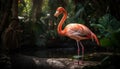 Vibrant bird perched on branch, natural elegance generated by AI