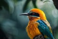 Vibrant Bird Perched in a Lush Forest