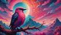 Vibrant Bird Portrait, Generative AI