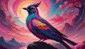 Vibrant Bird Portrait, Generative AI