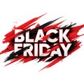 Vibrant black friday sale graphic with bold red and white design elements Royalty Free Stock Photo