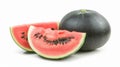 Vibrant Black Watermelon: A Stunning Isolation on White Background (with Work Path) -