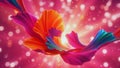 Vibrant Bloom Motion â Dynamic Petals Flowing Through Luminous Gradient Space, 4K Abstract Floral Background Royalty Free Stock Photo