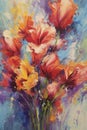 Vibrant Blooms in Acrylic Paint .