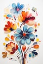 Vibrant Blooms: A Colorful Quilled Paper Flower Art Display