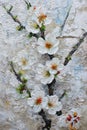 Vibrant Blooms: A Palette Knife Painting of Almond Blossoms and