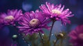 Vibrant blooms, Purple flowers on abstract spring backdrop