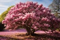 Vibrant Bloomy magnolia tree. Generate Ai Royalty Free Stock Photo