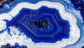 Vibrant Blue Agate Crystal Geode Texture Royalty Free Stock Photo
