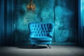 Vibrant Blue armchair. Generate Ai Royalty Free Stock Photo