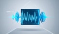 Futuristic Digital Sound Wave Visualization Royalty Free Stock Photo