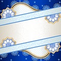 Vibrant blue banner inspired by Indian mehndi