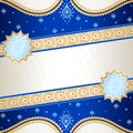 Vibrant blue banner inspired by Indian mehndi